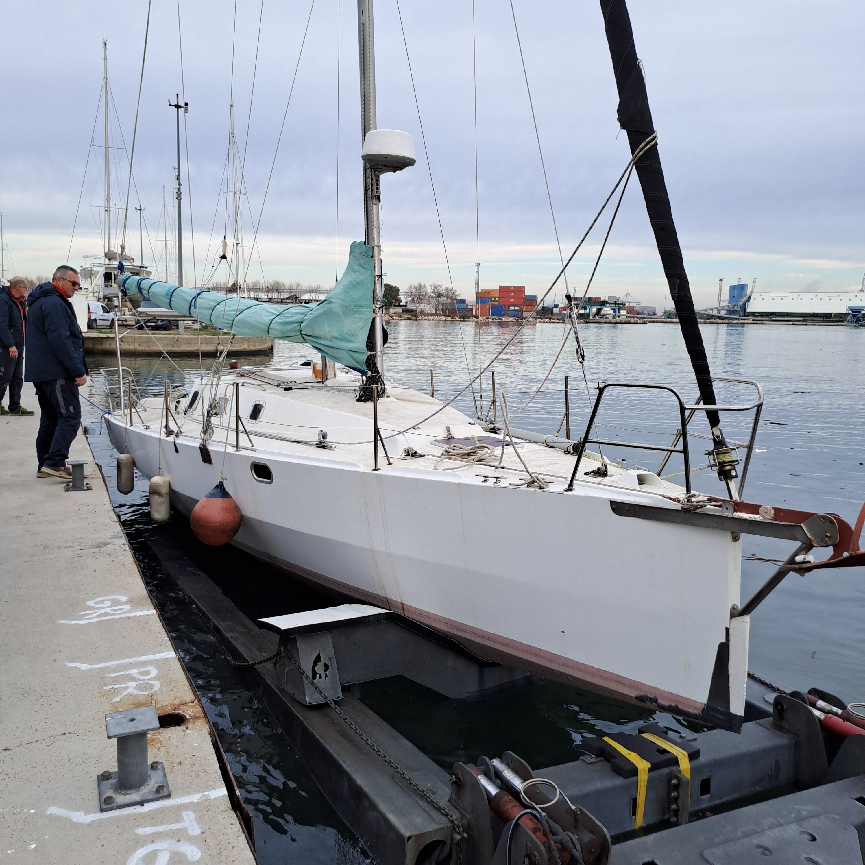 mise à l'eau du bateau