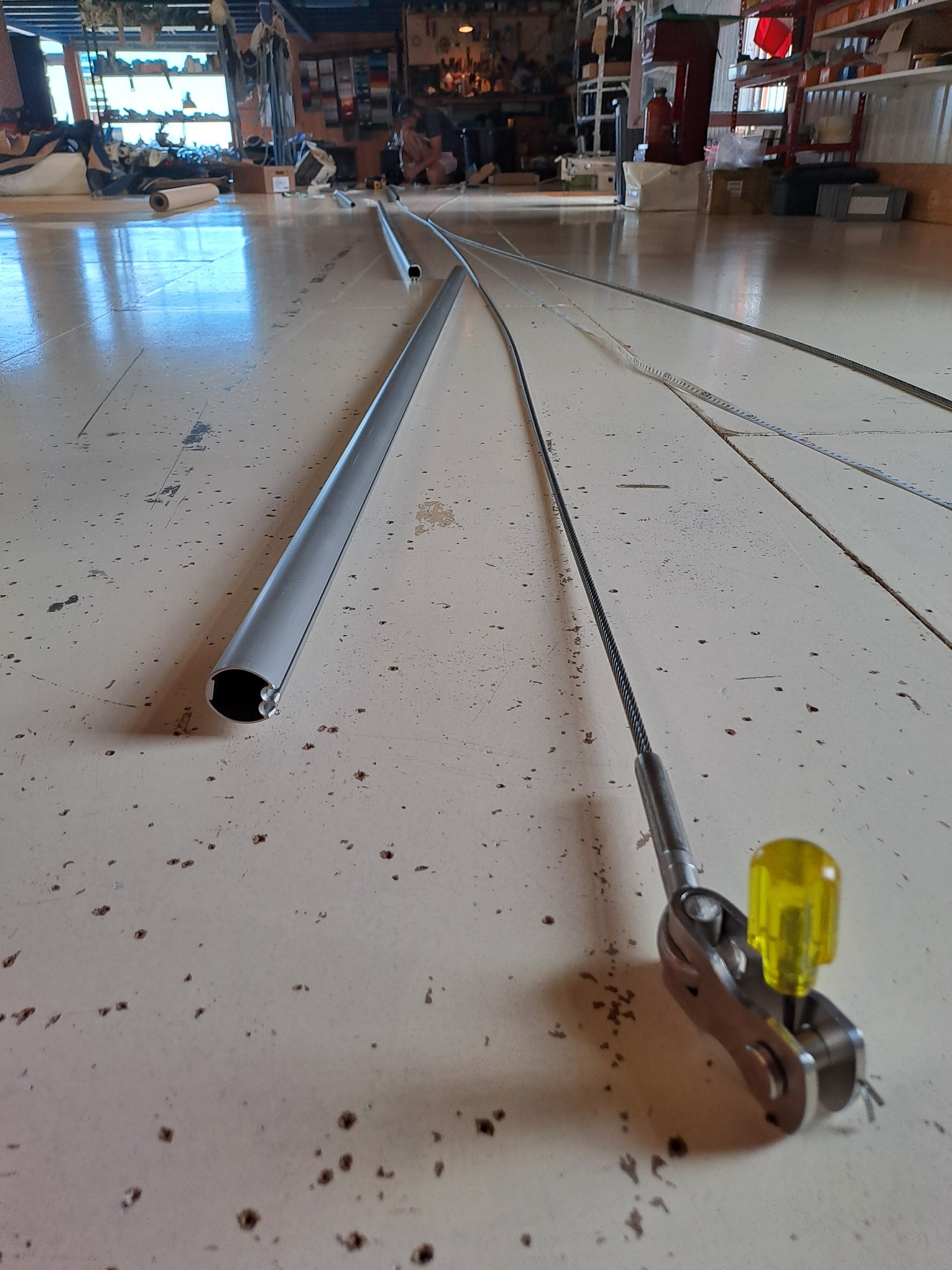 Et voilà l'enrouleur en fabrication chez le voiler